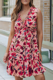 Women's Pink - Ruffle Tiered Maxi Dress