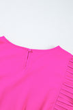 Women's Hot Pink Solid Layered Ruffled Mini Dress