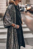 Women's Silvery Sequin 3/4 Sleeve Kimono