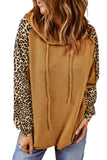 Orange Leopard Patchwork Pullover Hoodie