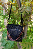 Women's Black Shoulder Bag with Tassel