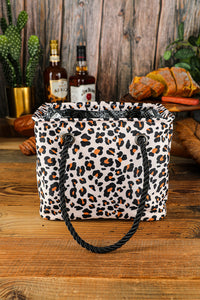 White Leopard Waterproof Canvas Toiletry Bag