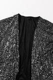 Women's Silvery Sequin 3/4 Sleeve Kimono