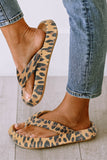 Women's Leopard Print Thick Sole Flip Flops
