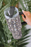Leopard Sparkle Rhinestone Stainless Steel Insulated Cup 40oz