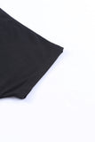 Women's Black Side Pockets Short Sleeve Tunic Top