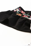 Women's White Flutter Sleeves Embroidered Floral Babydoll Flyaway Top