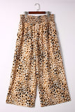 Women's High Waist Leopard - Wide Leg Pants
