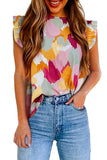 Women's Multicolor Abstract Printed Flutter Tank
