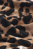 Women's Brown & Black Leopard Wide Leg Strappy Jumpsuit