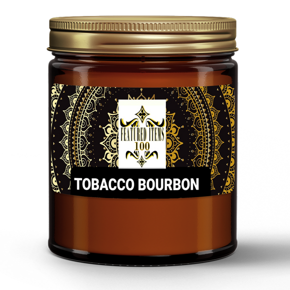 Natural Wax Candle - TOBACCO + BOURBON Scented