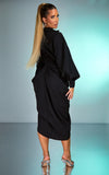 Women's Black Long Sleeve Mini Dress